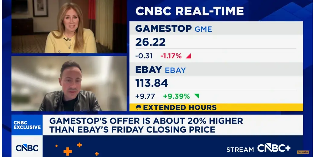 GameStop 首席执行官在 eBay 出价 555 亿美元后接受了非常尴尬的采访
