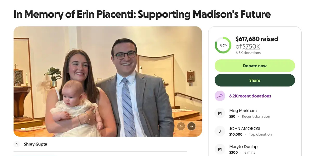 GoFundMe 为美国银行刺伤受害者 Erin Piacenti 筹集了超过 60 万美元